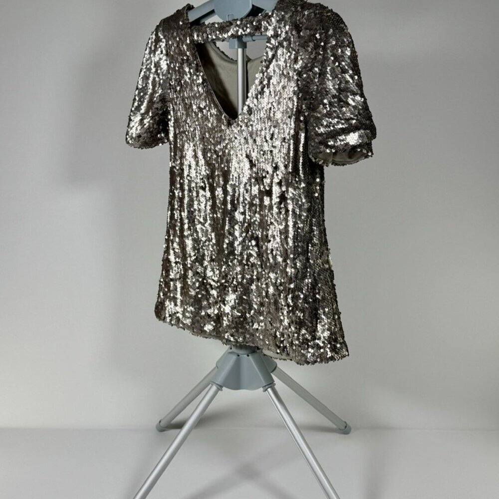 Altar'd State Sequin Short Sleeve top - Size Small - Picture 5 of 8